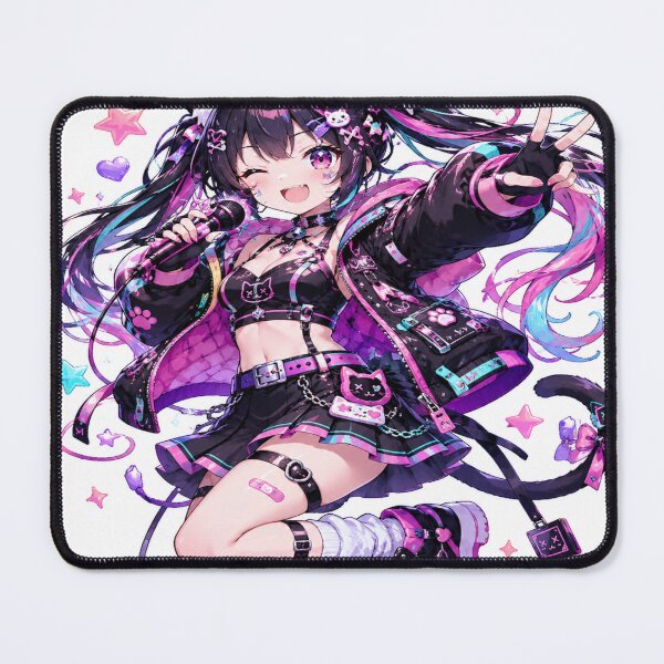 Item preview, Cyber Cat Idol – Neon Anime Idol Girl Aesthetic designed and sold by UnknownFrame.