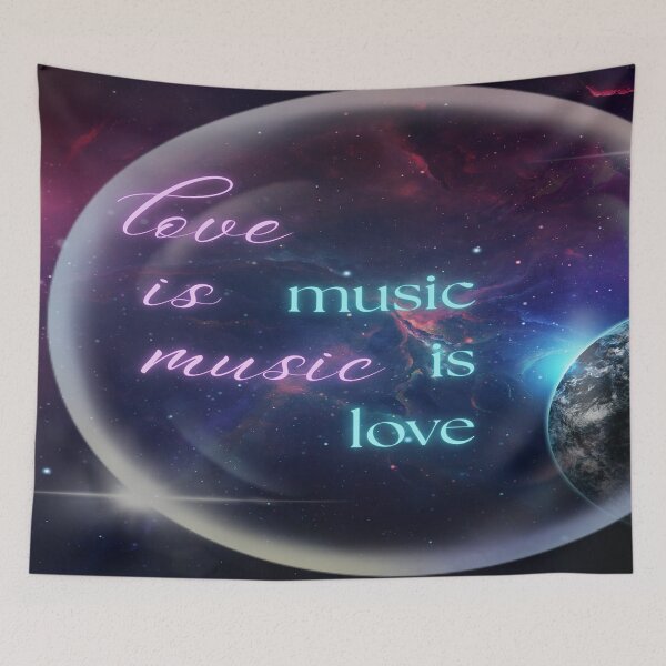 Item preview, Love Is Music Music Is Love designed and sold by BrightrDayMusicArt.