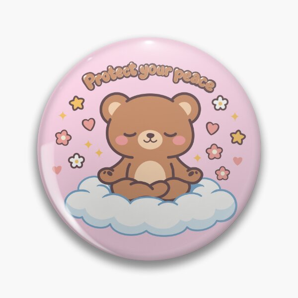 Item preview, Protect Your Peace Bear Sticker | Self Care Aesthetic | Cute Meditating Bear designed and sold by Kutiefy-shop.
