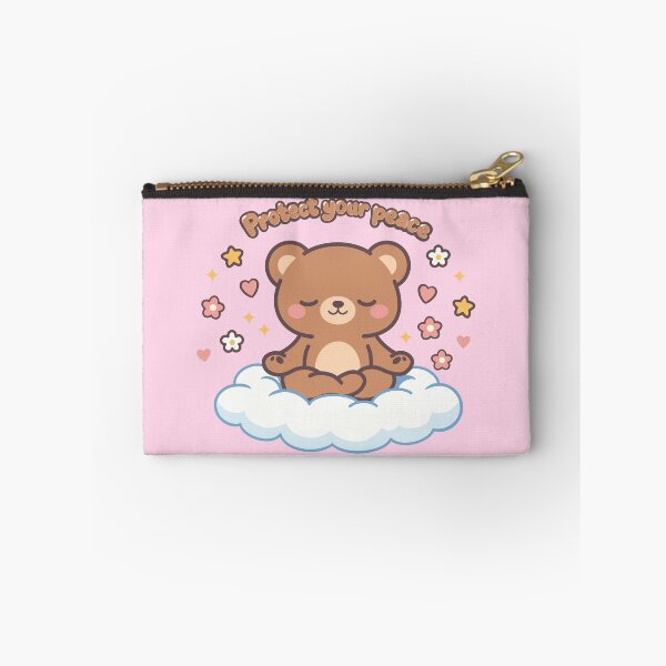 Item preview, Protect Your Peace Bear Sticker | Self Care Aesthetic | Cute Meditating Bear designed and sold by Kutiefy-shop.