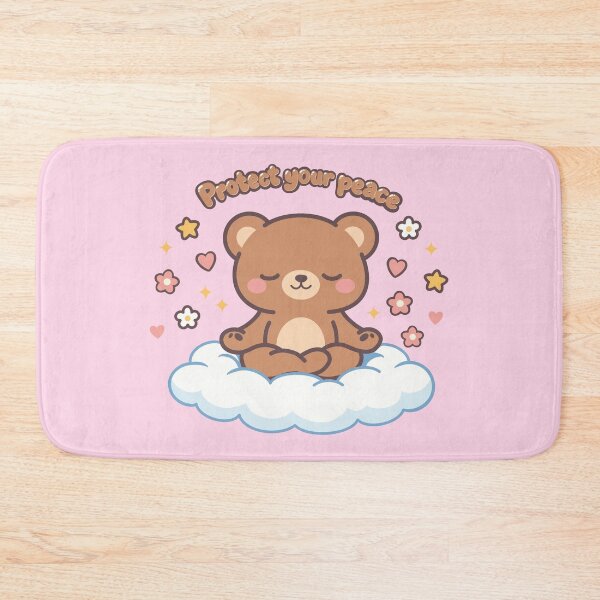 Item preview, Protect Your Peace Bear Sticker | Self Care Aesthetic | Cute Meditating Bear designed and sold by Kutiefy-shop.