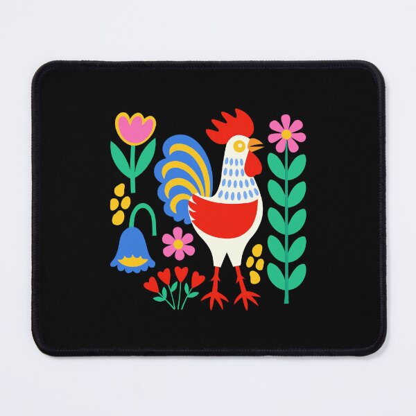 Item preview, Backyard Chicken Scandi Folk Art Rooster designed and sold by AntiqueImages.