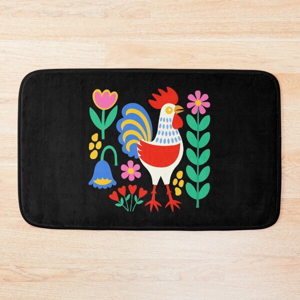 Item preview, Backyard Chicken Scandi Folk Art Rooster designed and sold by AntiqueImages.