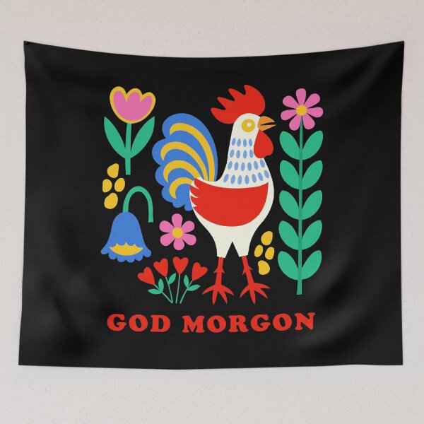 Item preview, Scandi Folk Art Rooster God Morgon Chicken Farm designed and sold by AntiqueImages.