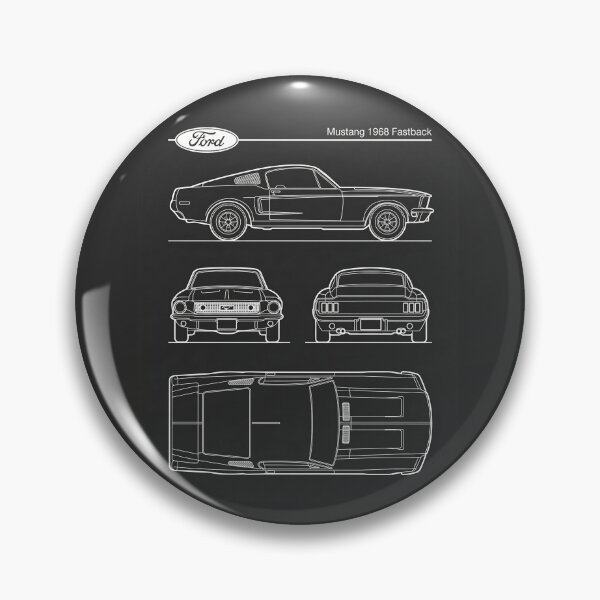 Item preview, 1968 Mustang Fastback Blueprint Minimal Classic Car Outline designed and sold by Motorline44.