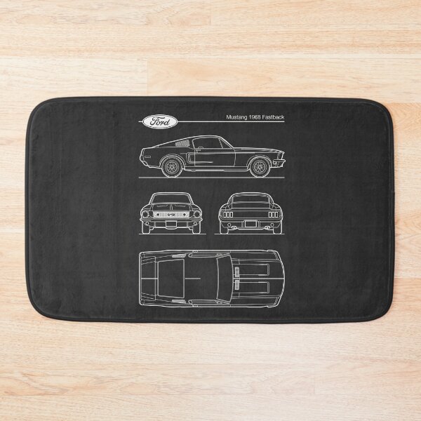 Item preview, 1968 Mustang Fastback Blueprint Minimal Classic Car Outline designed and sold by Motorline44.