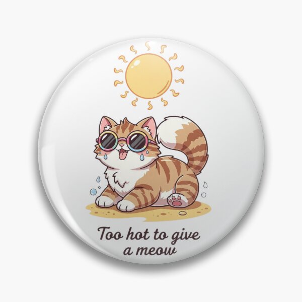 Item preview,  Funny Summer Cat Sweating - Too Hot To Give A Meow Meme Shirt designed and sold by Moody Vibes Studio.