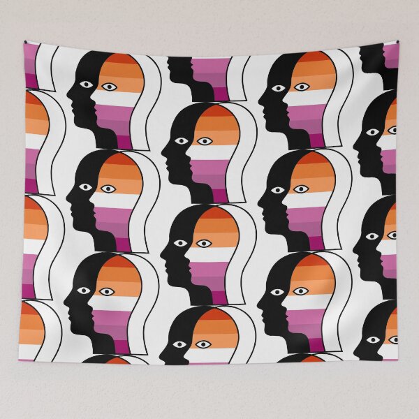 Artikelvorschau, Vintage-Lesben-Pride-Flagge – Minimalistische LGBTQ-Linienzeichnung entworfen und verkauft von Cannaxes Studio.