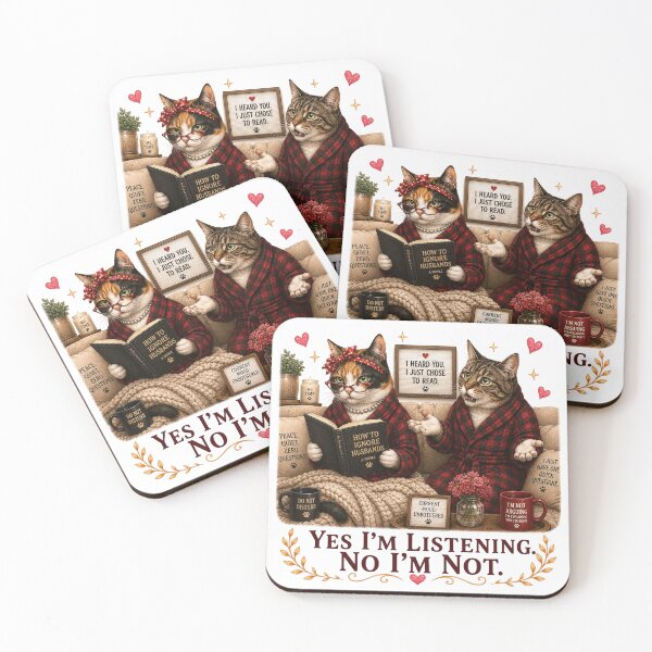 Item preview, Funny Calico Cat Wife Reading Ignoring Husband Marriage Gift designed and sold by Gentlestate.
