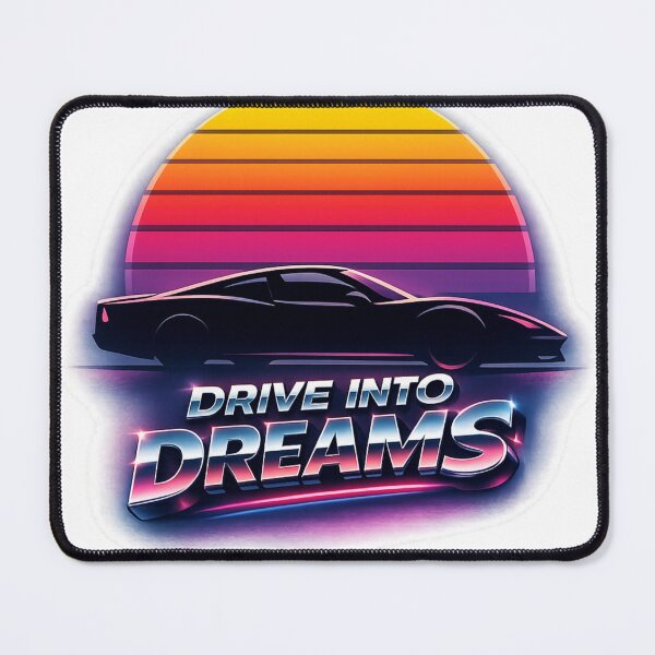 Item preview, Drive Into Dreams Retro Car Sticker | Synthwave Sunset Vintage Car Aesthetic T-Shirt Design designed and sold by Kannada Ink Studio.