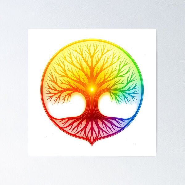 Item preview, Neon Tree of Life – Chakra Energy Balance Cosmic Glow Circle  designed and sold by Authentic Kaleidoscope.