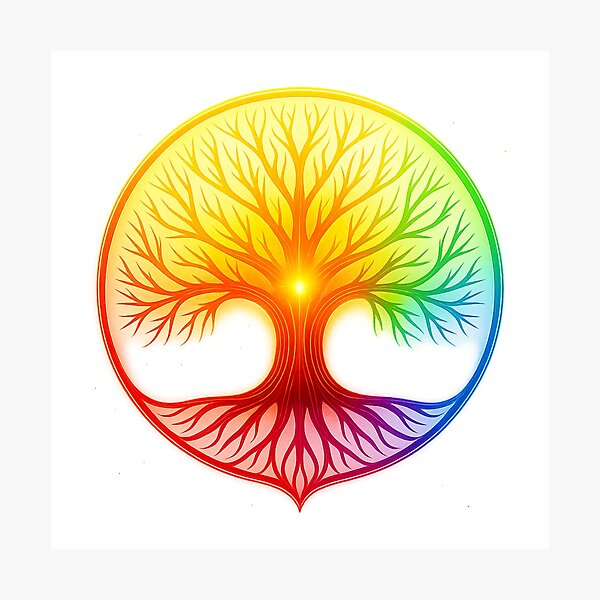 Item preview, Neon Tree of Life – Chakra Energy Balance Cosmic Glow Circle  designed and sold by Authentic Kaleidoscope.