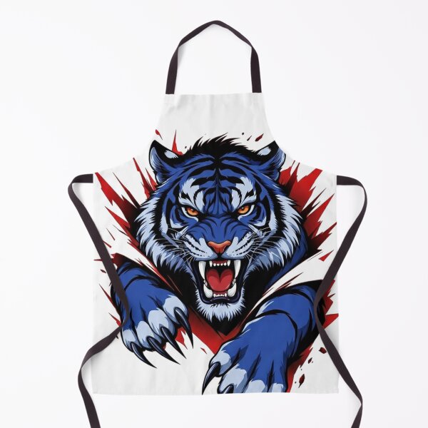 Item preview, Blue Tiger Mascot Roaring Vector Art designed and sold by Golden Threads Studio.