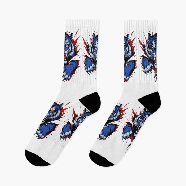 Item preview, Blue Tiger Mascot Roaring Vector Art designed and sold by Golden Threads Studio.