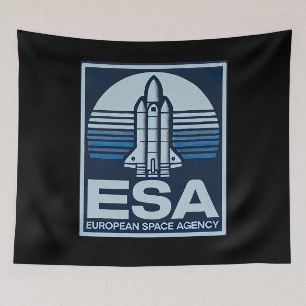 Item preview, European Space Agency Inspired Retro Space Exploration Emblem Design designed and sold by TEEJAMBOREE.