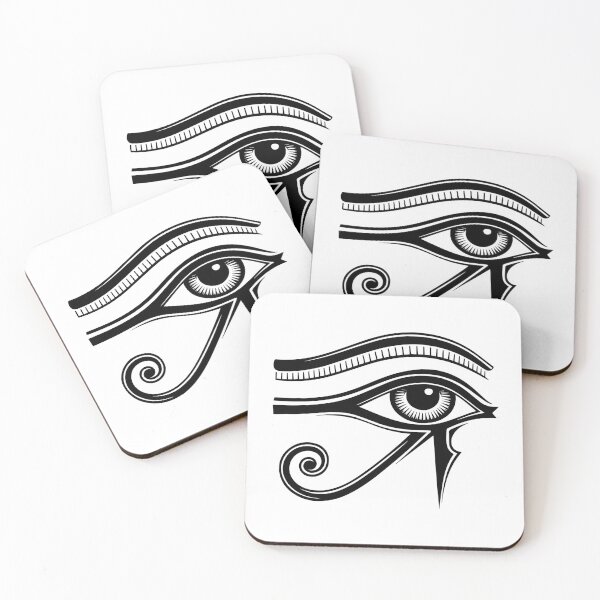 Item preview, Eye of Horus Black Minimalist Egyptian Silhouette Tattoo Art designed and sold by FlatInkStudio.