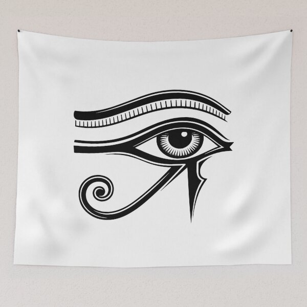 Item preview, Eye of Horus Black Minimalist Egyptian Silhouette Tattoo Art designed and sold by FlatInkStudio.