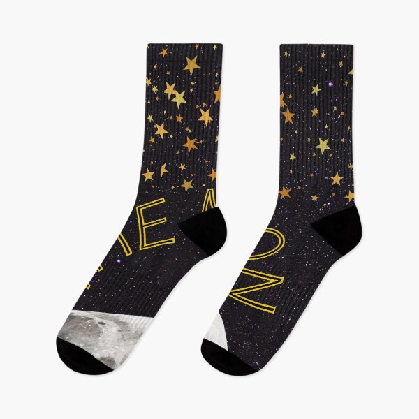 Item preview, Gold stars and the moon night Art  designed and sold by FahdSpaceArt.