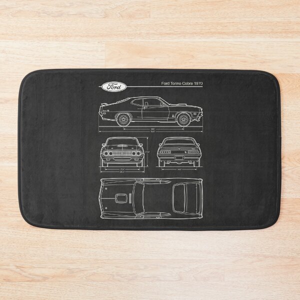 Item preview, 1970 Ford Torino Cobra Blueprint Vintage Classic Car Outline designed and sold by Motorline44.