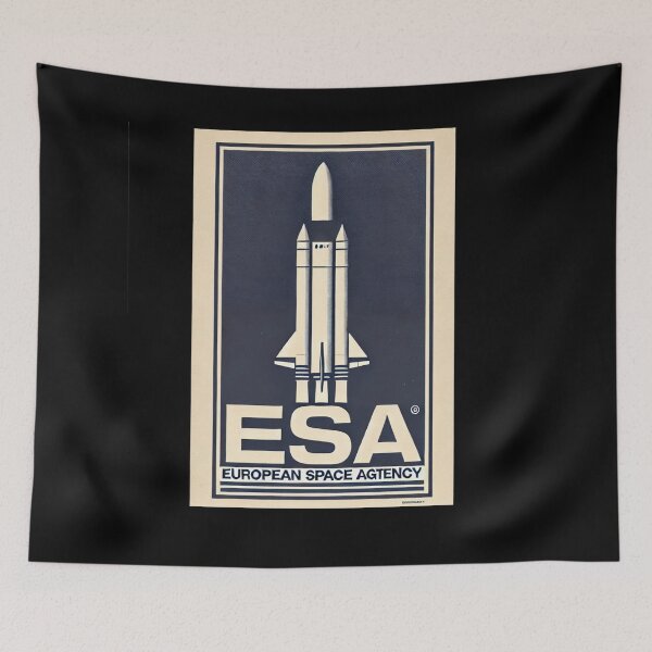 Item preview, European Space Agency Inspired Retro Space Exploration Emblem Design designed and sold by TEEJAMBOREE.