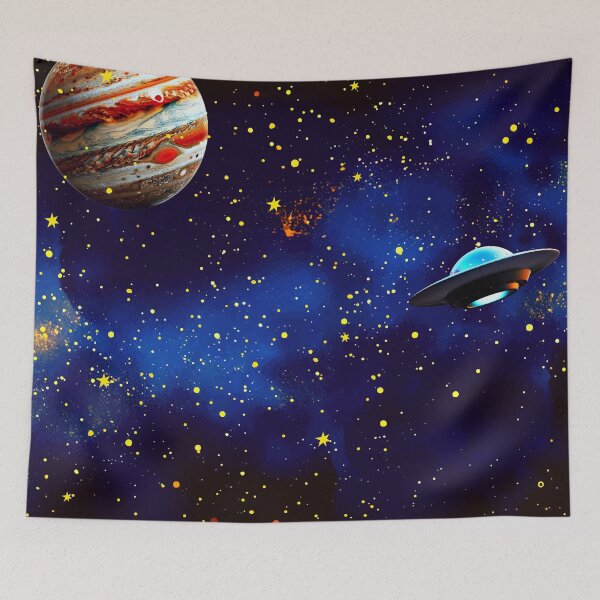 Item preview, Mysterious blue UFO: Galactic exploration Art  designed and sold by FahdSpaceArt.