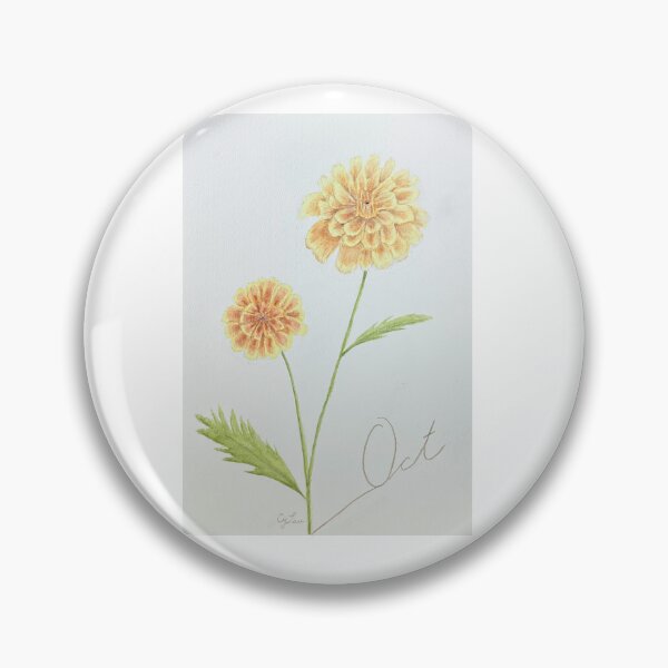 Item preview, Autumn - October Watercolor Flower - Marigold: Devotion designed and sold by MiniRadiance.
