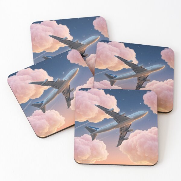 Artikelvorschau, Flugzeug zwischen rosa Wolken Himmel entworfen und verkauft von Gradient Concept.