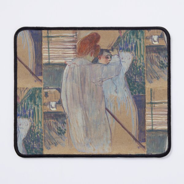 Item preview, Women Combing Their Hair by Henri de Toulouse-Lautrec | Intimate Belle Époque Dressing Room Art Print designed and sold by artofuniverse.