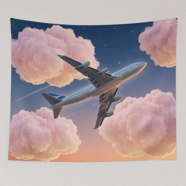Item preview, Airplane among Pink Clouds Sky designed and sold by Gradient Concept.