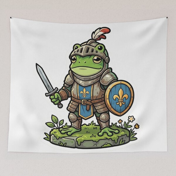 Item preview, Brave Frog Knight – Tiny Sword & Shield Fantasy Cartoon Adventure designed and sold by ArtsyExplorer.