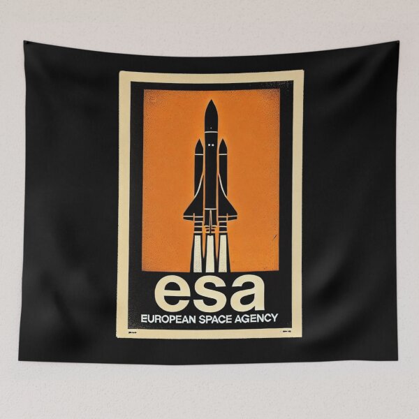 Item preview, European Space Agency Inspired Retro Space Exploration Emblem Design designed and sold by TEEJAMBOREE.