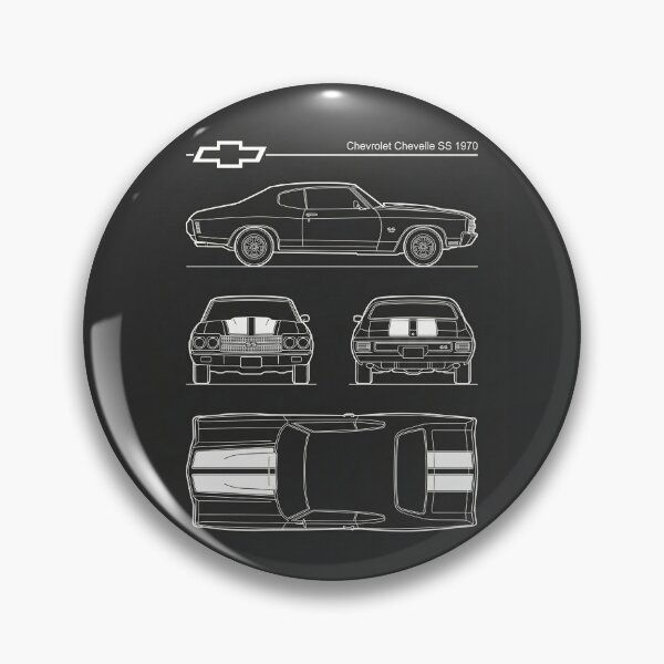 Item preview, 1970 Chevrolet Chevelle SS Blueprint Vintage Muscle Car Outline designed and sold by Motorline44.