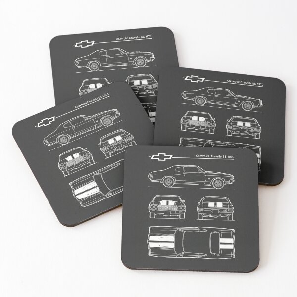 Item preview, 1970 Chevrolet Chevelle SS Blueprint Vintage Muscle Car Outline designed and sold by Motorline44.