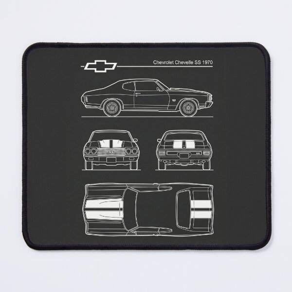 Item preview, 1970 Chevrolet Chevelle SS Blueprint Vintage Muscle Car Outline designed and sold by Motorline44.