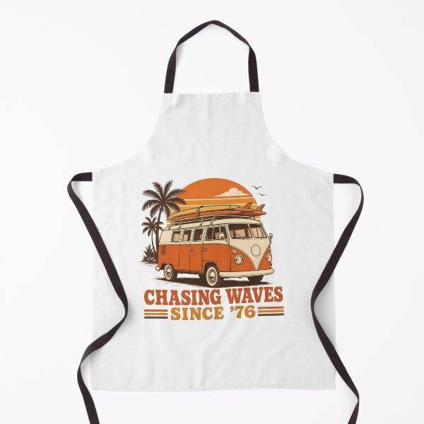 Item preview, Chasing Waves Since 76 Retro Surf Van Illustration Tee Sticker Vintage Surfer Gift designed and sold by sharifex.