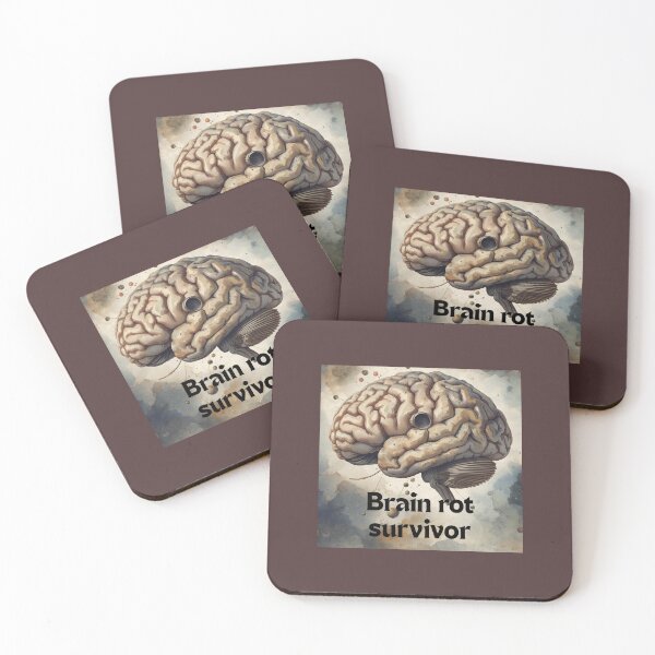 Item preview, Brain Rot Survivor - Funny Internet Meme Glitch Art designed and sold by Picmagico.