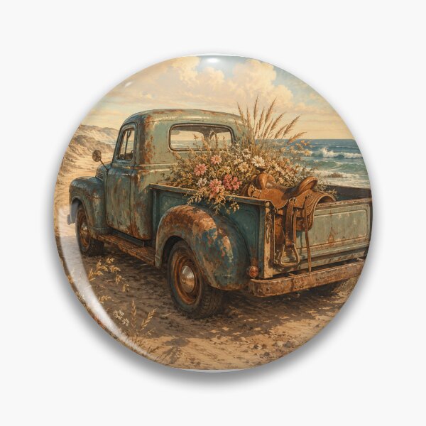 Item preview, Coastal Cowgirl Vintage Truck Wildflowers – Rustic Beach Western Art | Coastal Cowgirl Gift designed and sold by irfanshikh.
