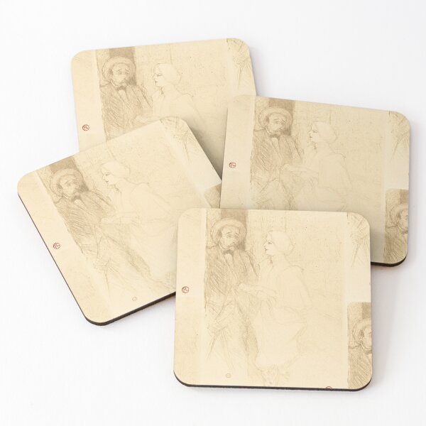 Item preview, Yahne and Mayer in L’Age Difficile by Henri de Toulouse-Lautrec | Belle Époque Theatre Sketch Art Print designed and sold by artofuniverse.