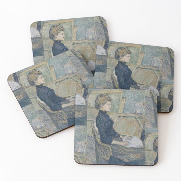 Item preview, Young Girl in the Studio Hélène Vary by Henri de Toulouse-Lautrec | Elegant Belle Époque Studio Portrait Art Print designed and sold by artofuniverse.