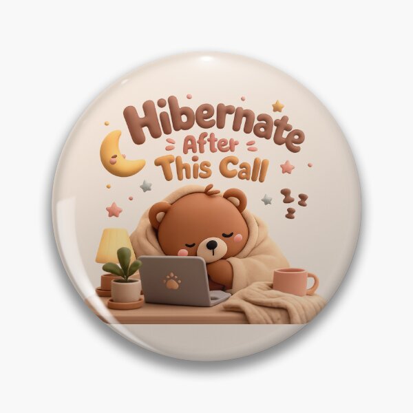 Item preview, Sleepy Bear Laptop Cute Cozy Aesthetic | Hibernate After This Call designed and sold by Moons Studio.