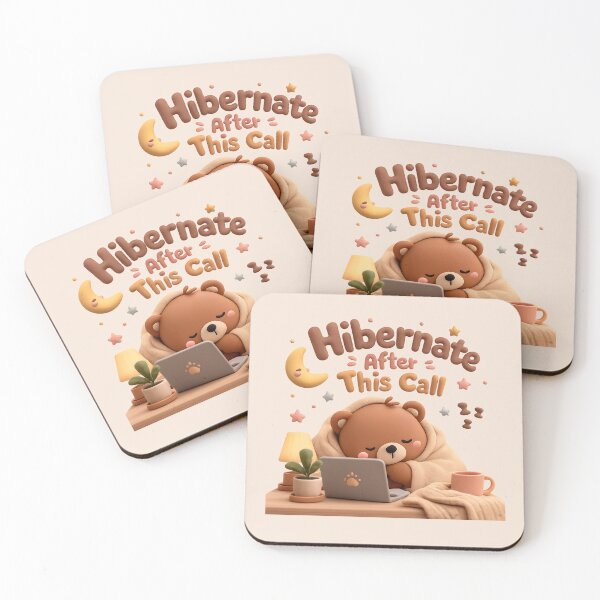 Item preview, Sleepy Bear Laptop Cute Cozy Aesthetic | Hibernate After This Call designed and sold by Moons Studio.