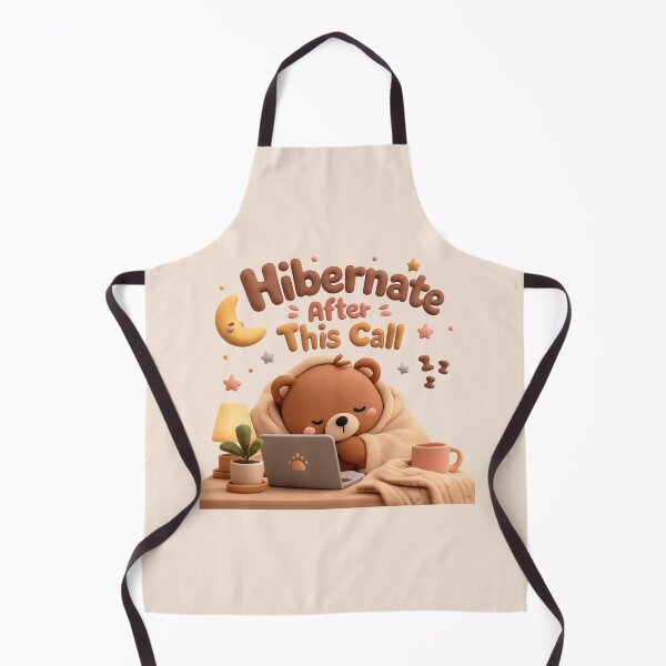 Item preview, Sleepy Bear Laptop Cute Cozy Aesthetic | Hibernate After This Call designed and sold by Moons Studio.