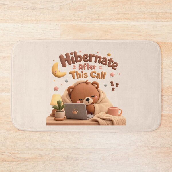 Item preview, Sleepy Bear Laptop Cute Cozy Aesthetic | Hibernate After This Call designed and sold by Moons Studio.