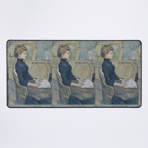 Item preview, Young Girl in the Studio Hélène Vary by Henri de Toulouse-Lautrec | Elegant Belle Époque Studio Portrait Art Print designed and sold by artofuniverse.
