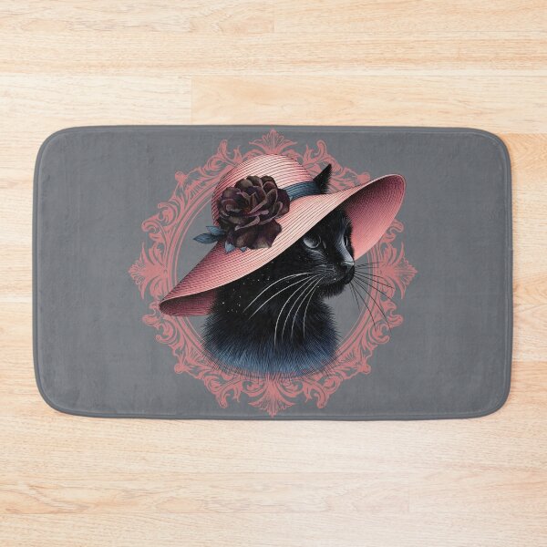 Item preview, Vintage Gothic Black Cat in Pink Hat designed and sold by Szpaku desart .