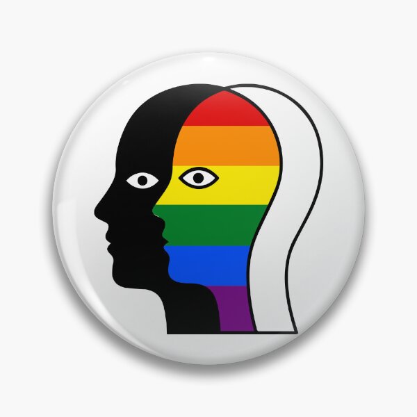Item preview, Overlapping Faces Vintage Rainbow Pride Flag - Silhouette Art designed and sold by Cannaxes Studio.