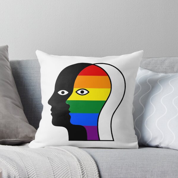 Item preview, Overlapping Faces Vintage Rainbow Pride Flag - Silhouette Art designed and sold by Cannaxes Studio.
