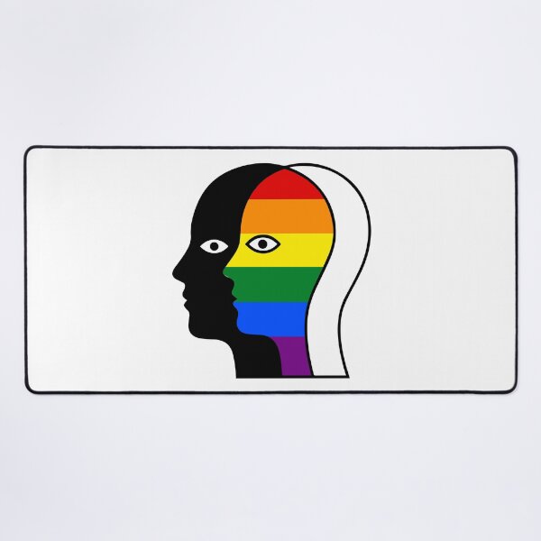 Item preview, Overlapping Faces Vintage Rainbow Pride Flag - Silhouette Art designed and sold by Cannaxes Studio.