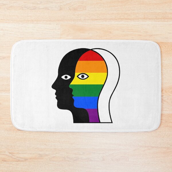 Item preview, Overlapping Faces Vintage Rainbow Pride Flag - Silhouette Art designed and sold by Cannaxes Studio.