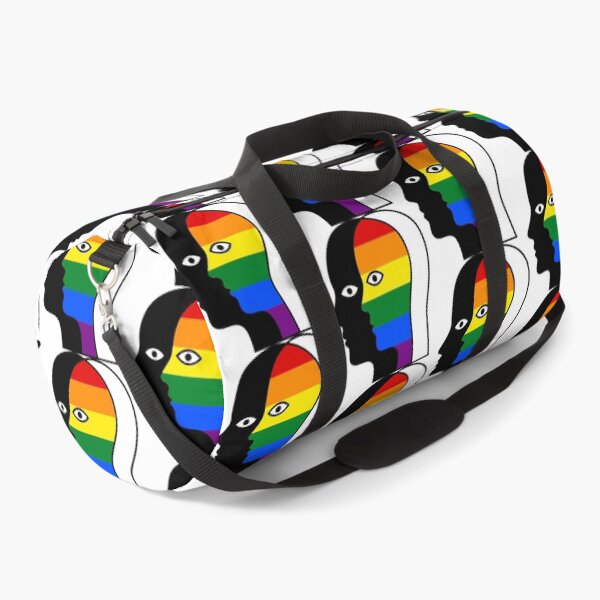 Item preview, Overlapping Faces Vintage Rainbow Pride Flag - Silhouette Art designed and sold by Cannaxes Studio.
